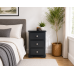 Crown 3 Drawer Bedside Cabinet In Dark Grey