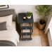 Crown 3 Drawer Bedside Cabinet In Dark Grey