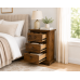 Handmade in England Crown Solid Pine 3 Drawer Bedside Cabinet in Medium Oak - Fully Assembled