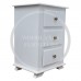 CROWN 3 DRAWER BEDSIDE CABINET IN WHITE