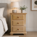 Handmade in England Crown Solid Pine 3 Drawer Bedside Cabinet in Natural Polished - Fully Assembled
