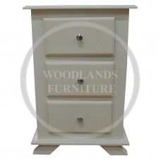 CROWN 3 DRAWER BEDSIDE CABINET IN IVORY