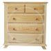 Handmade in England Crown Solid Pine 2 + 3 Drawer Chest of Drawers in Natural Polished