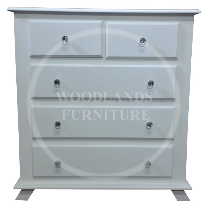 CROWN 2+3 DRAWER CHEST IN WHITE CROWN 2+3 DRAWER CHEST IN WHITE