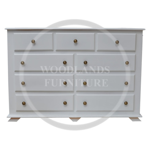 CROWN 3+6 DRAWER CHEST IN WHITE
