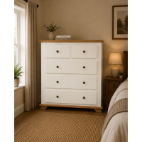 COUNTRY CROWN 2+3 DRAWER CHEST OF DRAWERS IN IVORY COUNTRY CROWN 2+3 DRAWER CHEST OF DRAWERS IN IVORY