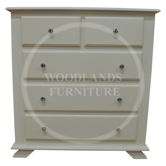 CROWN 2+3 DRAWER CHEST IN IVORY