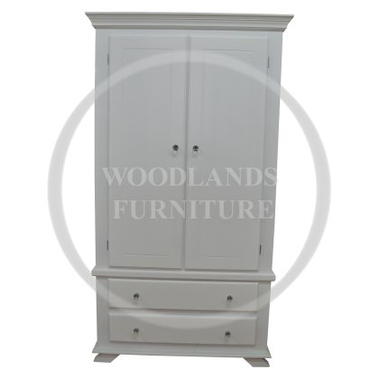 Crown 2 Drawer Wardrobe In White
