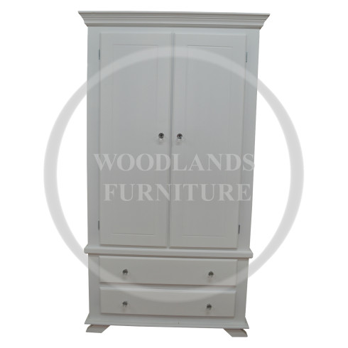 CROWN 2 DRAWER WARDROBE IN WHITE