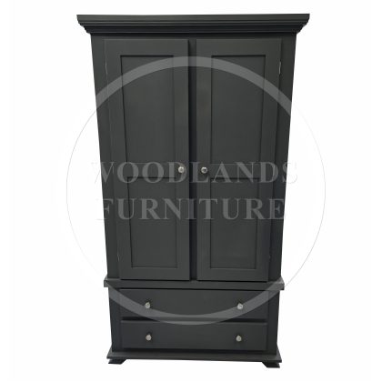 Crown 2 Drawer Wardrobe- Design Doors In Dark Grey