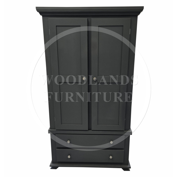 CROWN 2 DRAWER WARDROBE- DESIGN DOORS IN DARK GREY CROWN 2 DRAWER WARDROBE- DESIGN DOORS IN DARK GREY