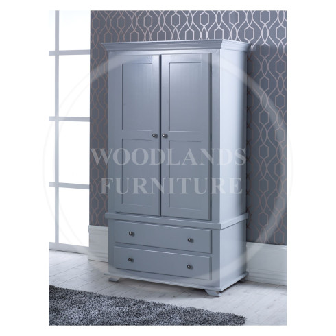 CROWN 2 DRAWER WARDROBE- DESIGN DOORS IN GREY