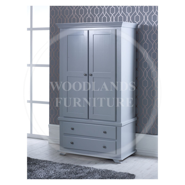 CROWN 2 DRAWER WARDROBE- DESIGN DOORS IN GREY CROWN 2 DRAWER WARDROBE- DESIGN DOORS IN GREY