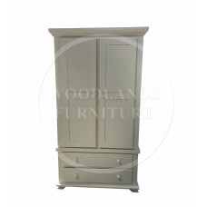 CROWN 2 DRAWER WARDROBE- DESIGN DOORS IN IVORY
