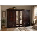 Handmade in the UK 6 Door 4 Drawer 292cm Wide Double Mirrored Shelved Solid Pine Wardrobe - Crown Dark Oak (Made to Measure)