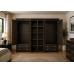 Handmade in England Crown Solid Pine 6 Door 4 Drawer Double Mirrored Shelved Wardrobe in Dark Oak