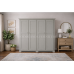 Handmade in England Crown Quad Full Hanging Wardrobe in Grey