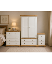 COUNTRY CROWN 3 PIECE BEDROOM SET- DESING DOORS IN IVORY