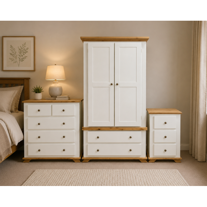 COUNTRY CROWN 3 PIECE BEDROOM SET- DESING DOORS IN IVORY COUNTRY CROWN 3 PIECE BEDROOM SET- DESING DOORS IN IVORY