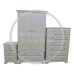 Handmade in England Crown 3 Piece Bedroom Set - 2+5 Drawer Chest - in White