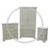 Handmade in England Crown 3 Piece Bedroom Set-2+3 Drawer Chest - in Ivory
