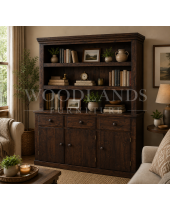 CROWN SOLID PINE STORAGE CABINET IN BROWN MAHOGANY POLISHED
