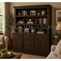CROWN SOLID PINE STORAGE CABINET IN BROWN MAHOGANY POLISHED CROWN SOLID PINE STORAGE CABINET IN BROWN MAHOGANY POLISHED