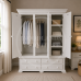CROWN TRIPLE 4 DRAWER SHELVED WARDROBE IN GREY