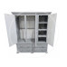CROWN TRIPLE 4 DRAWER SHELVED WARDROBE IN GREY CROWN TRIPLE 4 DRAWER SHELVED WARDROBE IN GREY