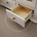CROWN TRIPLE 3 DRAWER MIRRORED SHELVED WARDROBE IN WHITE CROWN TRIPLE 3 DRAWER MIRRORED SHELVED WARDROBE IN WHITE
