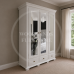 CROWN TRIPLE 3 DRAWER MIRRORED SHELVED WARDROBE IN WHITE CROWN TRIPLE 3 DRAWER MIRRORED SHELVED WARDROBE IN WHITE