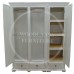 CROWN TRIPLE 3 DRAWER MIRRORED SHELVED WARDROBE IN WHITE CROWN TRIPLE 3 DRAWER MIRRORED SHELVED WARDROBE IN WHITE