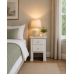 Handmade in England Dewsbury 2 Drawer High Bedside Cabinet Special in White - Fully Assembled