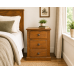 UK Handmade Solid Pine 3 Drawer 50cm Wide Bedside Table - Dewsbury Golden Oak Wax - Fully Assembled (Bespoke Sizes)