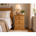 Handmade in England Dewsbury Solid Pine 3 Drawer Bedside Cabinet in Light Oak Polished - Fully Assembled