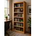 Handmade in England Dewsbury Solid Pine 5 Shelved Bookcase in Light Oak Wax