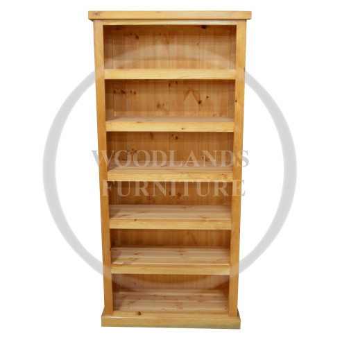 DEWSBURY SOLID PINE 5 SHELVED BOOKCASE IN LIGHT OAK WAX
