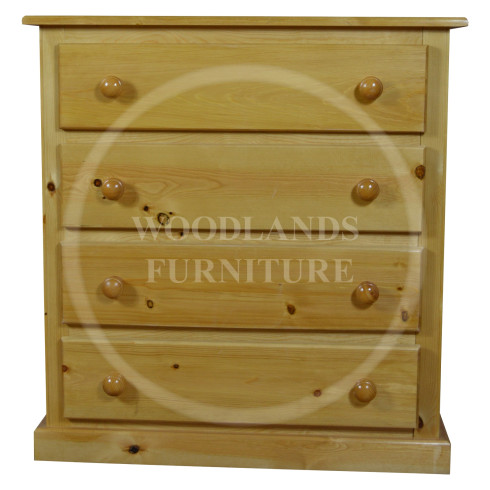 DEWSBURY SOLID PINE 4 DRAWER CHEST IN ANTIQUE POLISHED