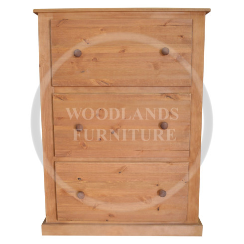 DEWSBURY SOLID PINE 3 DRAWER DEEP CHEST IN LIGHT OAK WAX