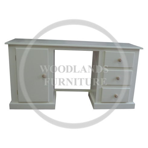 DEWSBURY SOLID PINE 3 DRAWER + 1 DOOR DRESSING TABLE IN IVORY