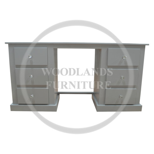 DEWSBURY SOLID PINE 6 DRAWER DRESSING TABLE IN GREY