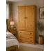 Handmade in the UK Solid Pine 3 Drawer 100cm Wide Wardrobe - Dewsbury Light Oak Wax (Made to Measure)