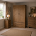 Handmade in the UK Solid Pine 2 Drawer 100cm Wide Wardrobe - Dewsbury Kenilworth Polished (Made to Measure)