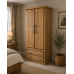 Handmade in the UK Solid Pine 2 Drawer 100cm Wide Wardrobe - Dewsbury Light Oak (Made to Measure)