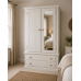 Handmade in the UK Solid Pine Mirrored 2 Drawer Wardrobe - Dewsbury White (Made to Measure)