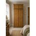 Handmade in England Dewsbury Solid Pine Full Hanging Ladies Shelved Wardrobe with Topbox in Kenilworth Polished