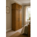 Dewsbury Solid Pine Full Hanging Ladies Shelved Wardrobe With Topbox In Kenilworth Polished