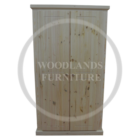 DEWSBURY SOLID PINE FULL HANGING LADIES WARDROBE IN NATURAL UNTREATED WOOD
