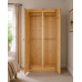 Dewsbury Solid Pine Full Hanging Ladies Wardrobe In Antique Polished