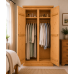 Handmade in the UK Solid Pine Full Hanging Shelved 100cm Wide Wardrobe - Dewsbury Light Oak Polished (Made to Measure)
